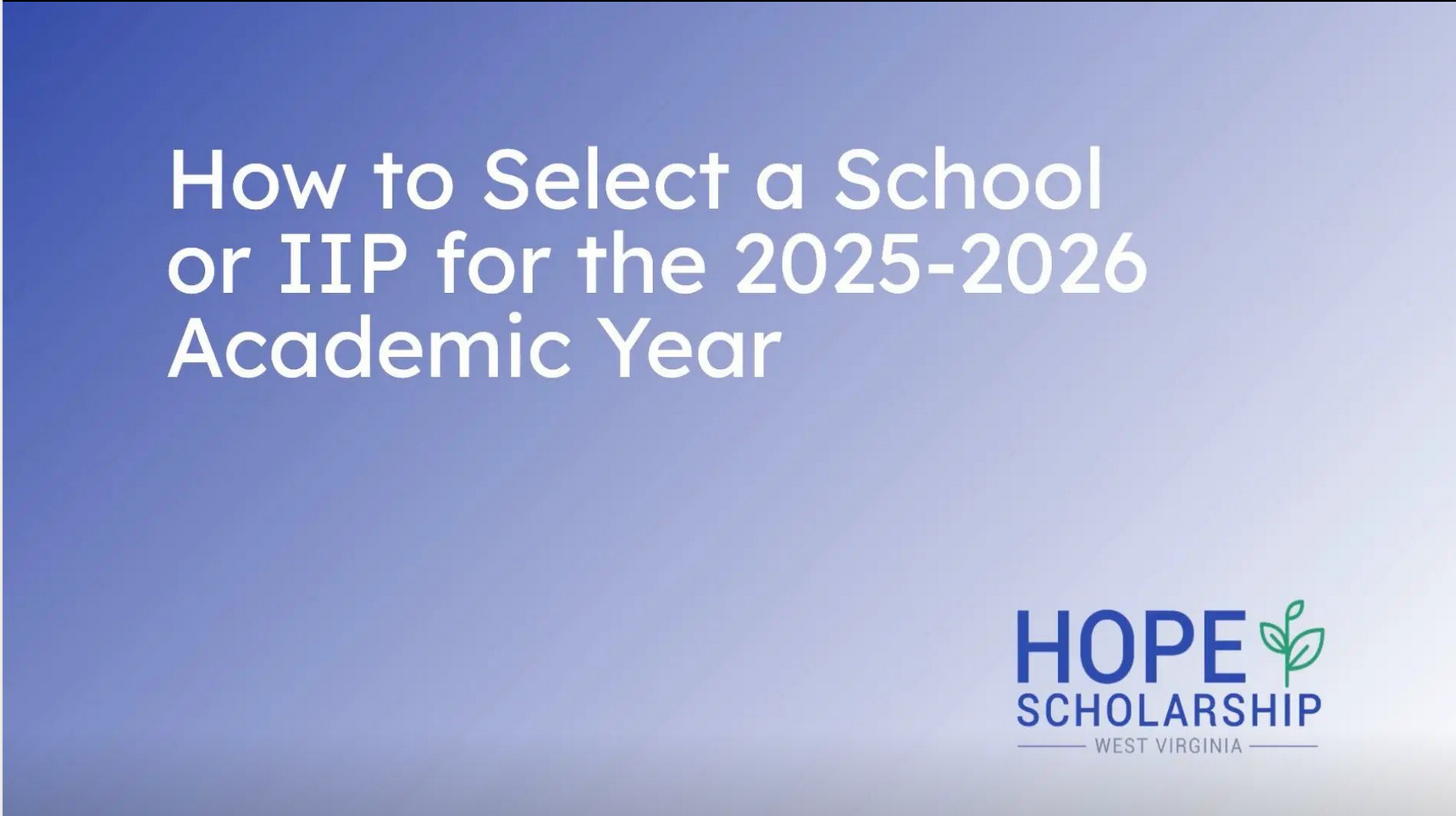 How to Select a School or IIP for the 2025-2026 Academic Year