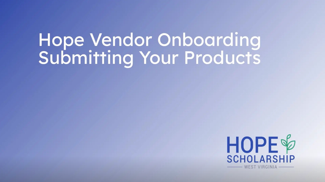 Hope Vendor Onboarding - Submitting Your Products